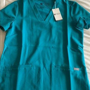 Figs Casma Scrub Top - Teal